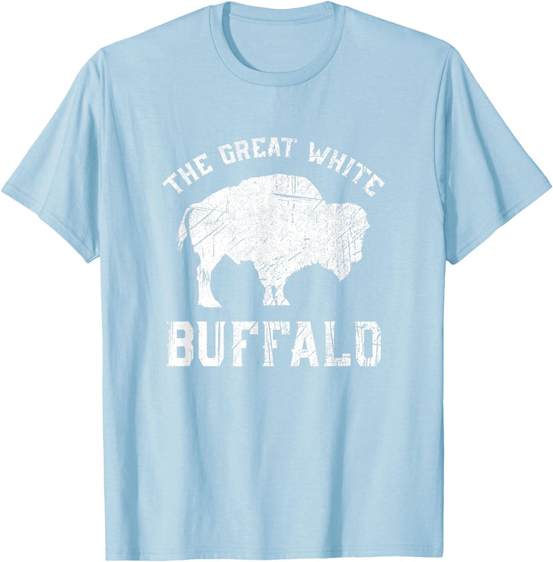 We Are Wildlife The Great White Buffalo T-Shirt Native American Inspired T-Shirt - Baby Blue