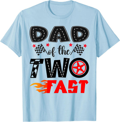 Race Car Pit Crew 2Nd Birthday Boy Dad of The Two Fast 2Nd Birthday Boy Racing Car T-Shirt