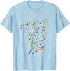 Cow Christmas Light Tree Cow Xmas Snow Lover T-Shirt - Baby Blue