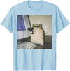 Cyber Hamster Meme Cringe Funny Animal Vintage Graphic Tee T-Shirt - Baby Blue