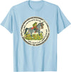 Brown County General Frog Went a Courtin Riding Horse with Sword Folk Tale T-Shirt - Baby Blue