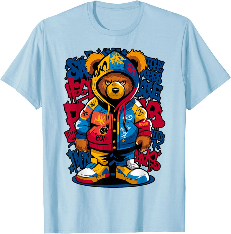 Magical and Funny Teddy Bear lover Gifts Hip Hop Teddy Bear Rap Music T-Shirt - Baby Blue