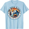 Hiking Glacier Bear and Alaska Frontier Apparel Glacier Mountain Landscape and Alaskan Bear Wildlife T-Shirt - Baby Blue