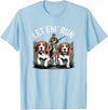 Vintage Beagle Dog Let Em' Run Rabbit Hunting T-Shirt in Baby Blue