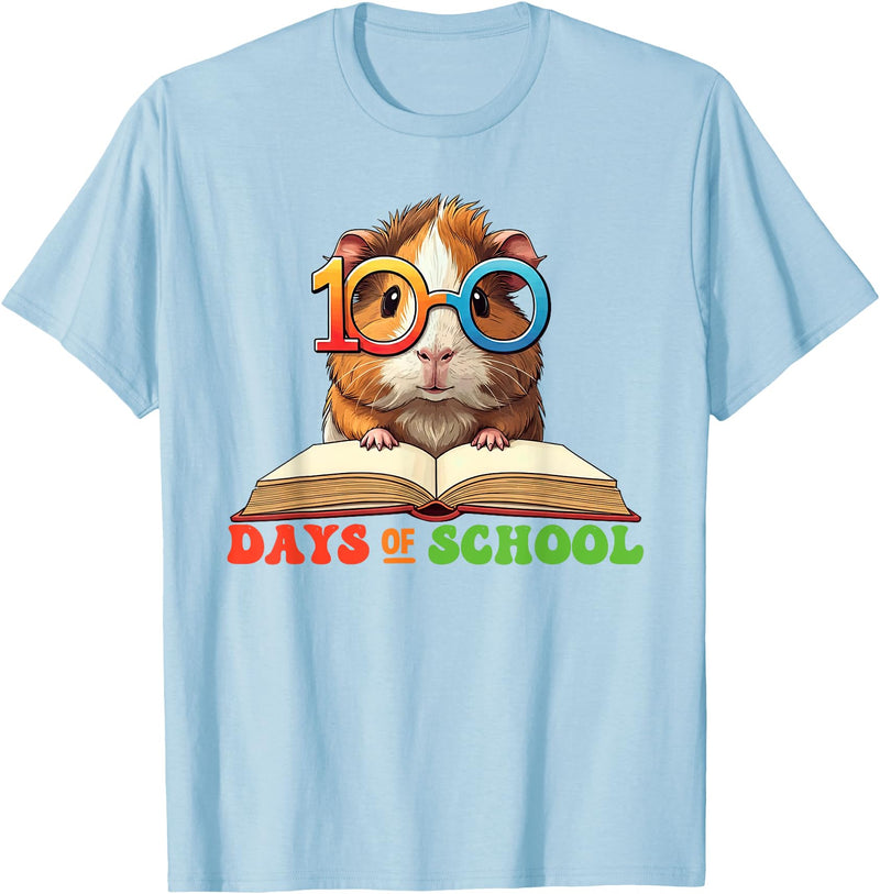 Guinea Pig Lovers 100 Days Of School Costume Kids Funny Guinea Pig 100th Day Of School Teacher Womens Mens T-Shirt - Baby Blue