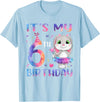 It's My 6th Birthday Bunny Rabbit 6 Years Old Boy Girl T-Shirt in Baby Blue
