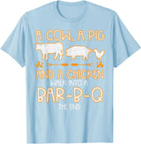 BBQ Barbecue Shirts Men Women Grilling Gifts Cow Pig Chicken Walk Bar B Q Bbq Barbecue Grilling Men Women T-Shirt - Baby Blue