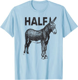Funny apparels by Big Ray Designs Funny apparel Half Ass Donkey Mule Horse Lazy T-Shirt - Baby Blue