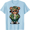 Magical and Funny Teddy Bear Gifts Hip Hop Teddy Bear Camouflage Rap Music T-Shirt - Baby Blue