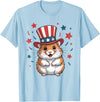 Patriotic Hamster Animals Lovers Independence 4th of July T-Shirt - Baby Blue