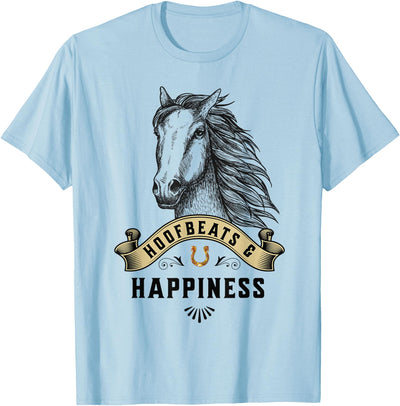 Gotham Threads Horses Hoofbeats & Happiness Horse T-Shirt