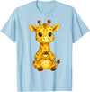 Giraffe Designer Designs Giraffe with heart | Cute giraffe with heart symbol T-Shirt - Baby Blue