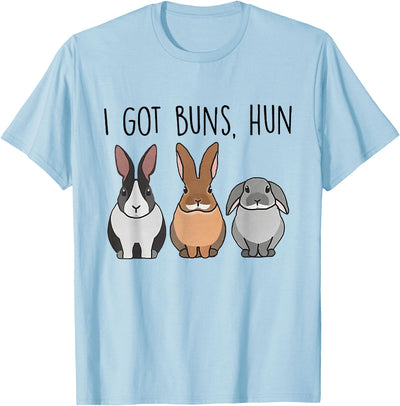 I Got Buns, Hun Three Bunnies Line Art T-Shirt