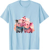 Unique Pig Lover Decor & Apparel Gifts Shop Two Loving Pigs In Love Heart Valentine's Day Pig T-Shirt - Baby Blue