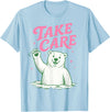 Cute Kawaii Classic Goodbye Childrens Rhyming Game Take Care Polar Bear Happy Funny Last Day of School Summer T-Shirt - Baby Blue
