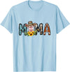 Pig Mama Pig Mom Sunflower Country Farm Life Cowhide T-Shirt - Baby Blue