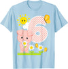 Cute Piglets Pig Barn Farm Birthday Party Supplies Pig 6th Birthday Girl 6 Year Old Birthday Cute Piglet Bday T-Shirt - Baby Blue