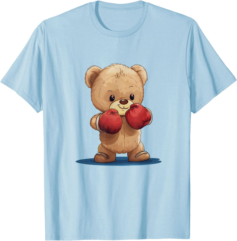 Teddy bear with boxing gloves Funny boxing Teddy bear with gloves costume T-Shirt - Baby Blue
