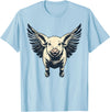 Flying Pig With Wings Design Flying Pig With Wings Fly Pig Lovers T-Shirt - Baby Blue