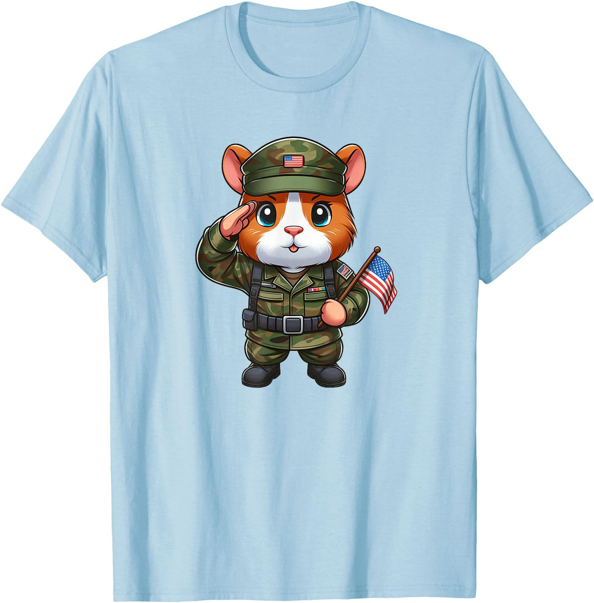 Funny Guinea Pig Gifts Guinea Pig Army Pet Funny Military T-Shirt - Baby Blue
