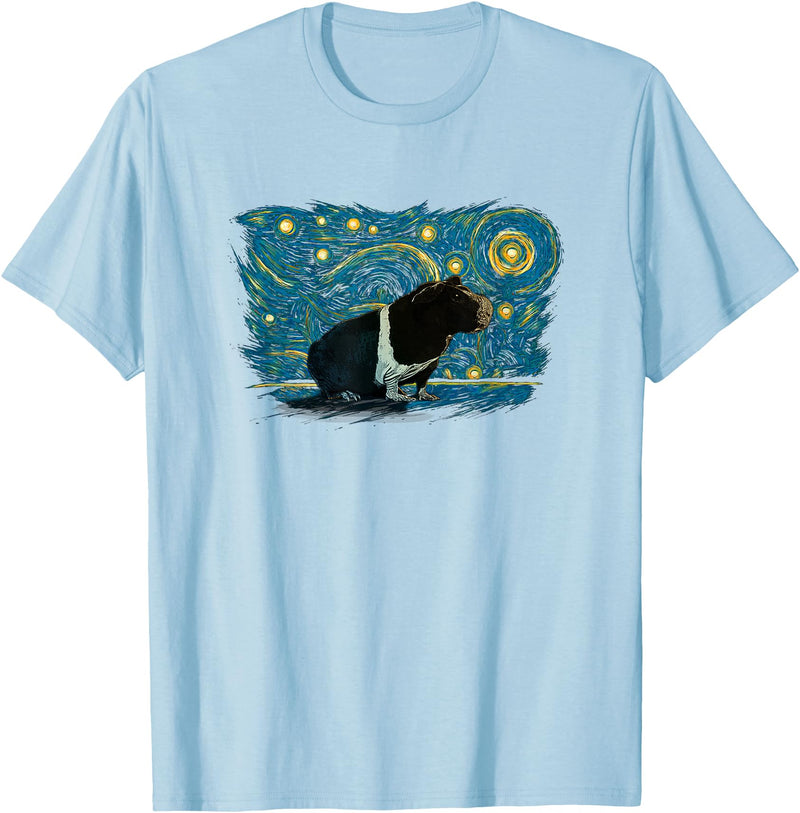 Skinny Pig Vintage Night Tees Retro Vintage Style Skinny Pig T-Shirt - Baby Blue