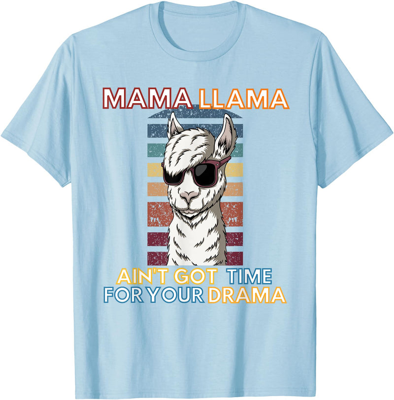 Mama Llama Designs Mama Llama Mom Funny Saying Cute Design For Men Women Kids T-Shirt - Baby Blue