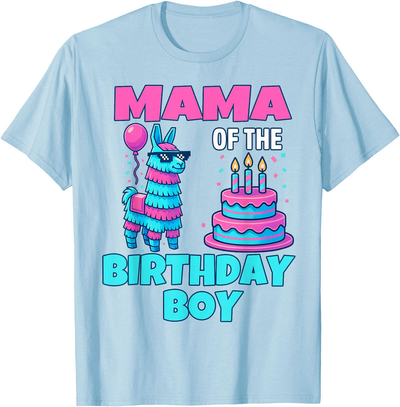 gaming gamer Birthday Llama Pinata Family Apparel mama Birthday Boy Llama Pinata Party family mathing women T-Shirt - Baby Blue