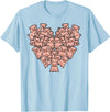 Pig Lover Shirts For Men Women Kids Pigs Heart Shape Cute Love Hog Swine Girls Kids Women Men T-Shirt - Baby Blue
