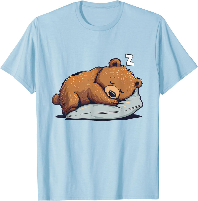 Cute Sleeping Animals Napping Bear Sleeping Sleepy Bear Cute Bear Sleeping T-Shirt - Baby Blue