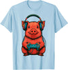 Magical and Funny Pig Farmer Gifts Gamer Pig Gaming T-Shirt - Baby Blue
