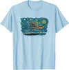 Flying Fish Vintage Night Tees Retro Vintage Style Flying Fish T-Shirt - Baby Blue
