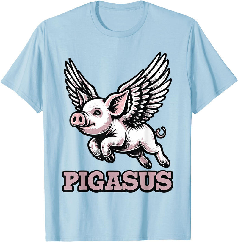 Mythical Pigasus Flying Pig Pigasus Flying Pig Animal Mythical Pig Lover T-Shirt - Baby Blue
