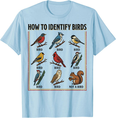 Birdwatching Identification Vintage Guide Birdwatching How to Identify Birds Vintage Guide Fans T-Shirt