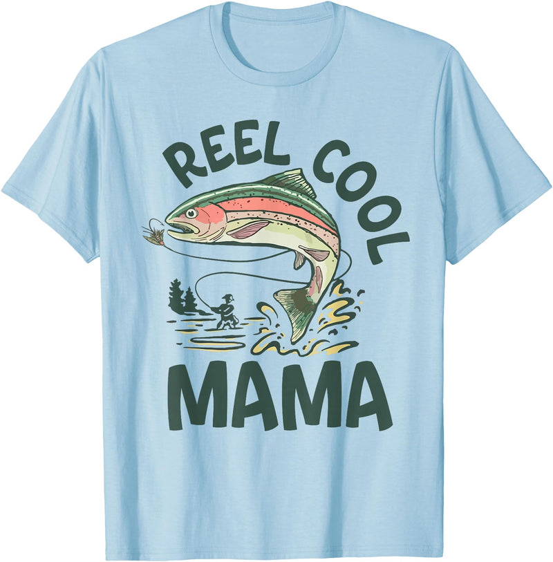 O Fishally One 1st Birthday Fishing Family Fish O Fishally One 1st Birthday Fishing Family Reel Cool Mama T-Shirt - Baby Blue