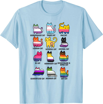 Awesome Gay LGBT Shirts Cute Retro LGBT Cat Pride & Equality Graphic apparel T-Shirt