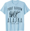 ARTIC ADVENTURE BEAR VINTAGE DESIGNS POINT BARROW, ALASKA POLAR BEAR WILDLIFE T-Shirt - Baby Blue
