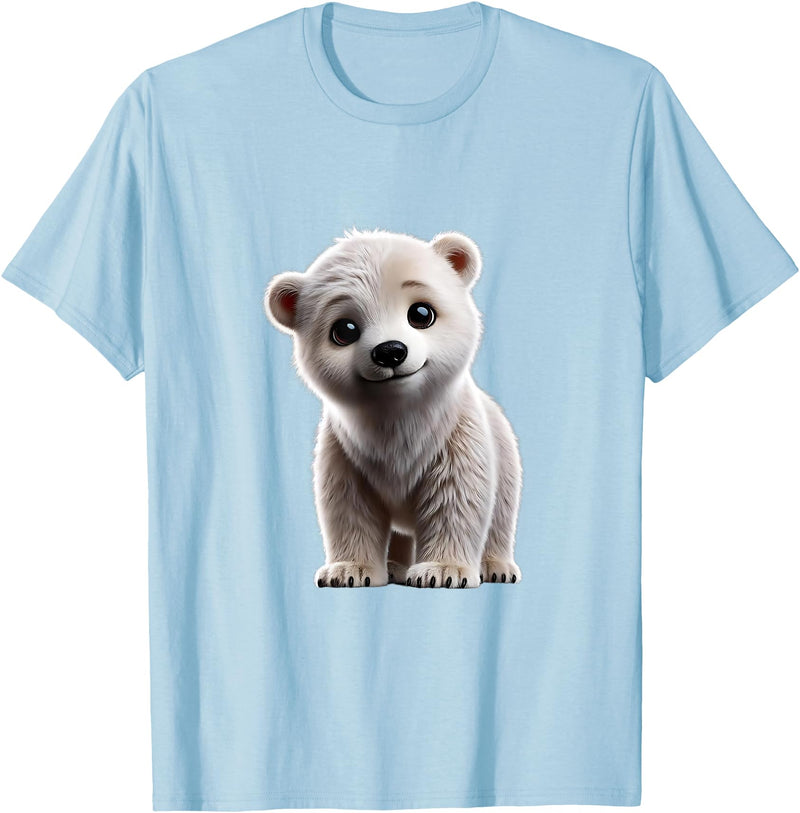 Just Sweet Designs Cute Polar Bear Cub | Polar Bear Lovers T-Shirt - Baby Blue