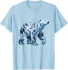 Arctic Polar Bear Mountain Waterfall Nature Arctic Polar Bear Forest Waterfall Landscape T-Shirt - Baby Blue