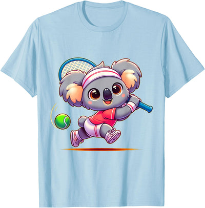 Koala Playing Tennis Cartoon T-Shirt