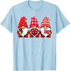 Three Gnome Crew Family Outfit Gnomes Love Valentine's Day Buffalo Leopard Heart Women Men T-Shirt - Baby Blue