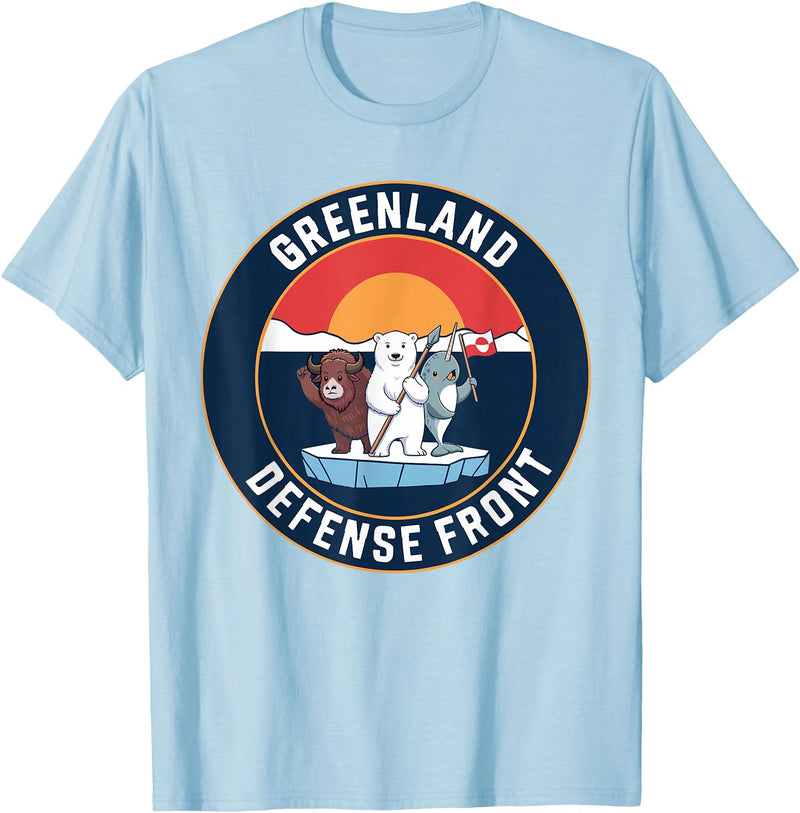 Greenland Defense Front Polar Bear tee Greenland Guard Polar Bear Spear Arctic Emblem T-Shirt - Baby Blue