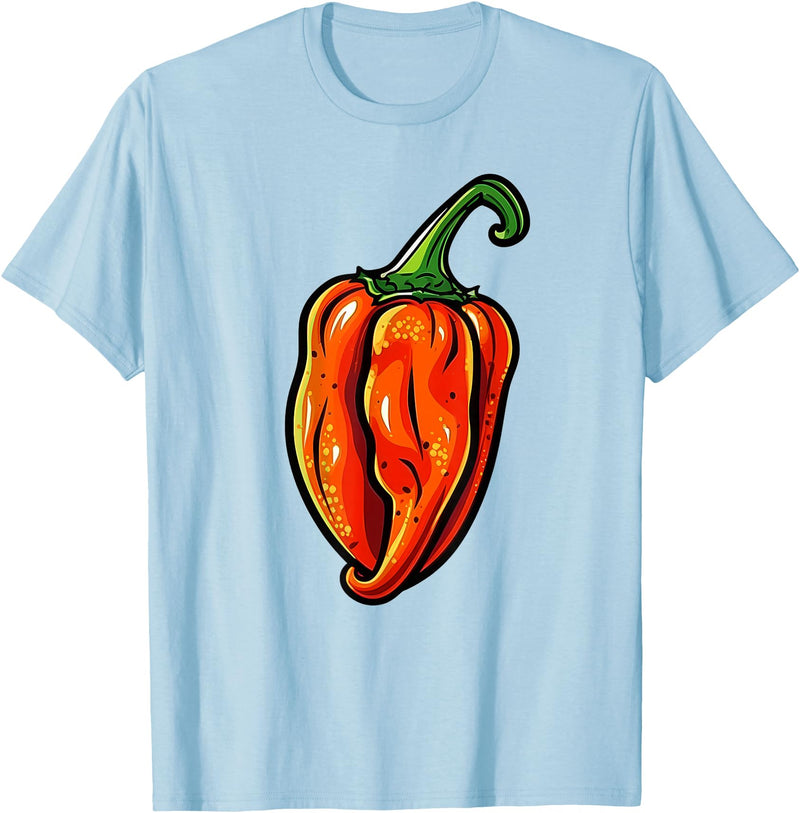 Vintage Style Habanero Pepper Retro Style Habanero Pepper T-Shirt - Baby Blue