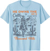 He Owns The Cattle Rustic Christian Tees He Owns The Cattle On A Thousand Hills Funny Cow T-Shirt - Baby Blue