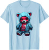 Teddy Bear Hoodie Street Style Urban Art Teddy Bear Hoodie Cool Street Style T-Shirt - Baby Blue