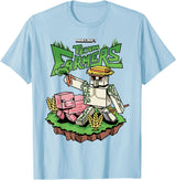Minecraft Team Farmers Iron Golem & Pig Grow Wheat & Carrot T-Shirt - Baby Blue