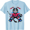 Funny Rabbit Hockey Bunny Easter Men Boy Kid Youth T-Shirt in Baby Blue