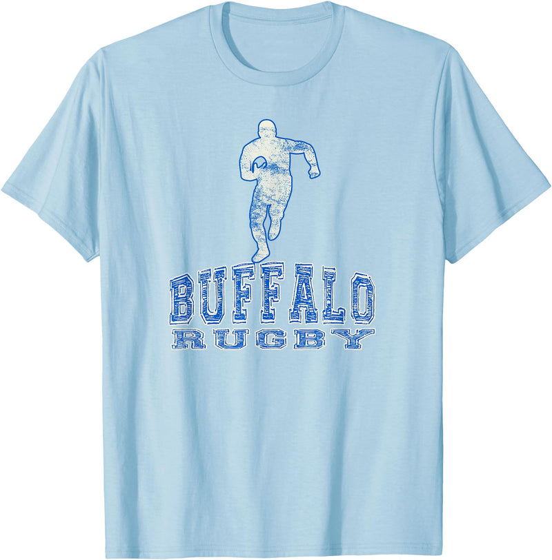 Vintage Buffalo Rugby Merch Vintage Buffalo Rugby with Rugby Player T-Shirt - Baby Blue