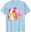 Birthday Girl by Content Design Studio 10th Birthday Girl 10 Years, Guinea Pig and Big Number 10 T-Shirt - Baby Blue