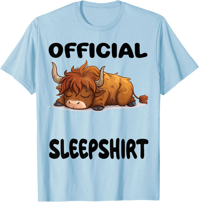 Scottish Highland Cow Official Sleepshirt Pajamas Nightgown T-Shirt