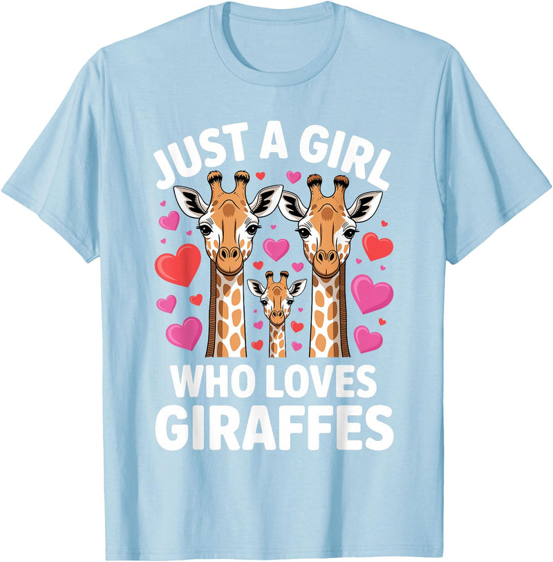 Giraffe Gift For Giraffe Lover Accessories & Stuff Cute Giraffe Art for Women Girls Giraffe Print Giraffe Lover T-Shirt - Baby Blue